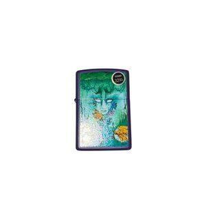 Zippo Classic Windproof Lighter, Navy Blue, Metal, Artistic Design, Made in USA,